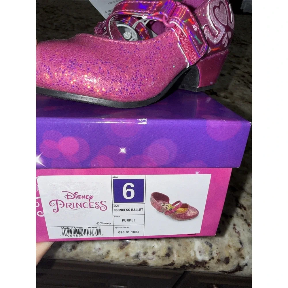 DisneyToddler GirlsPrincess Maryjane Dress Pumps Shoes Purple Size‎ 6T. 4311